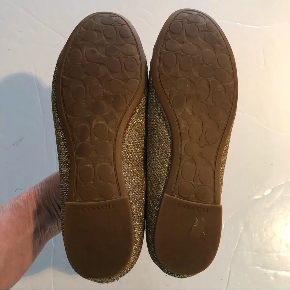 COACH Gold Ballet Flat SHOES 5.5B